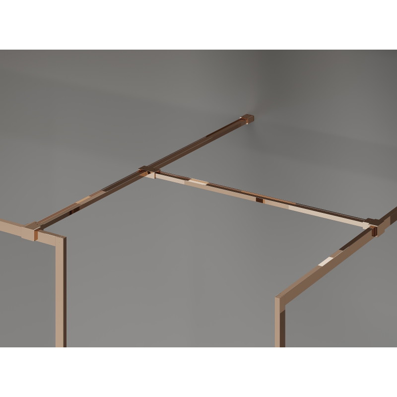 Mexen Kioto-F Duschwand Walk-in mit Rahmen 170 x 80 cm, transparent 8 mm, Roségold - 800-170-202-04-60-080