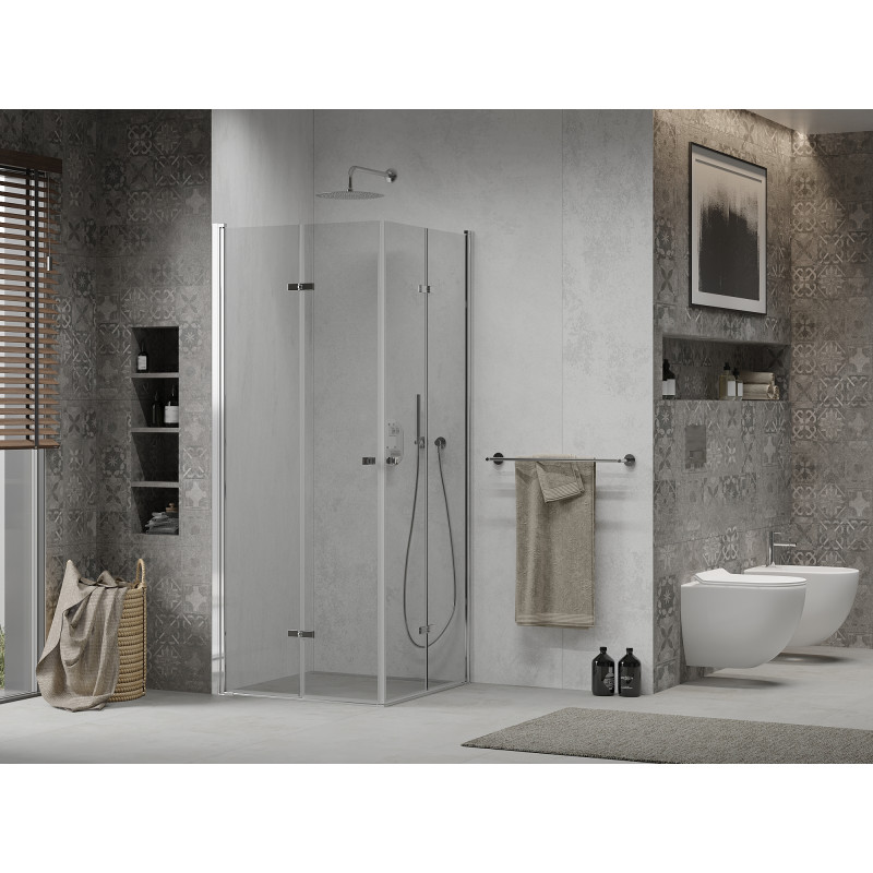 Mexen Lima Duo Duschkabine falten 80 x 80 cm, transparent, chrom - 856-080-080-02-00