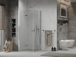 Mexen Lima Duo Duschkabine falten 80 x 80 cm, transparent, chrom - 856-080-080-02-00