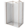 Mexen Kioto-F Duschwand Walk-in mit Rahmen 100 x 85 cm, transparent 8 mm, Roségold - 800-100-202-04-60-085