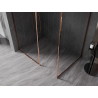 Mexen Kioto-F Duschwand Walk-in mit Rahmen 100 x 85 cm, transparent 8 mm, Roségold - 800-100-202-04-60-085