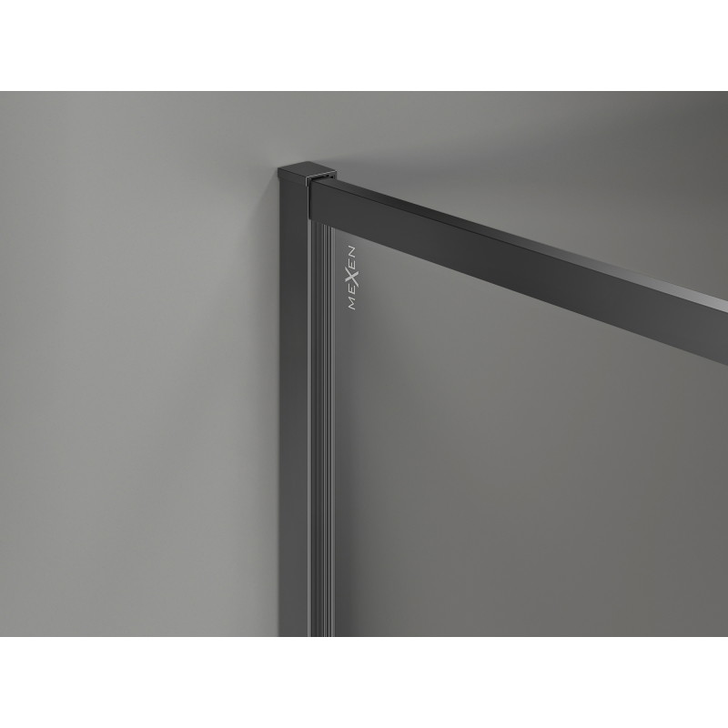 Mexen Kioto-F Duschwand Walk-in mit Rahmen 100 x 80 cm, transparent 8 mm, Gun Metal - 800-100-202-04-95-080
