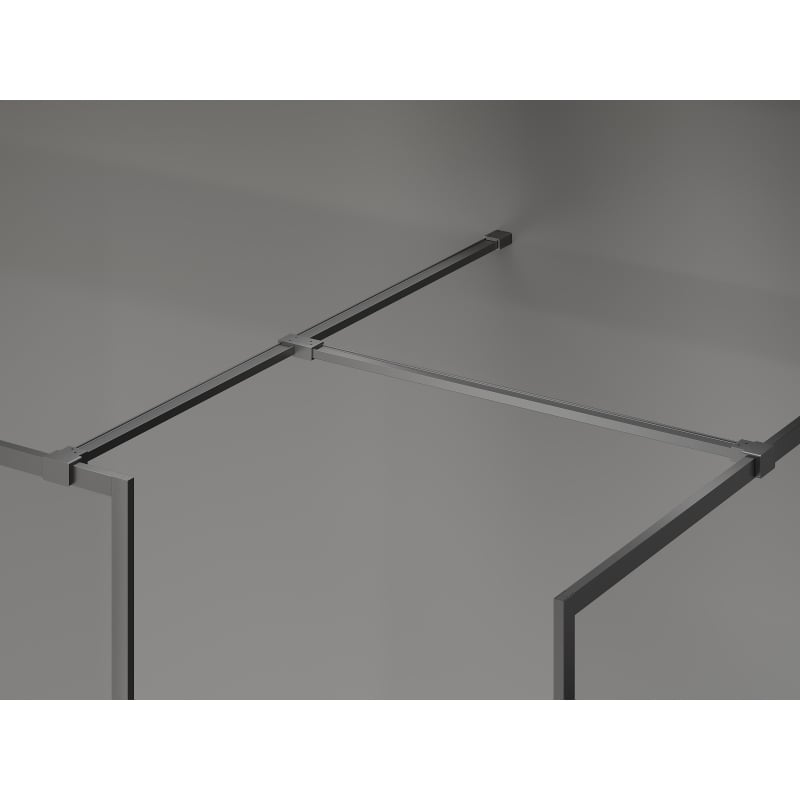 Mexen Kioto-F Duschwand Walk-in mit Rahmen 110 x 80 cm, transparent 8 mm, Gun Metal - 800-110-202-04-95-080