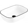 Mexen Rita Aufsatzwaschbecken 45 x 32 cm, weiß/schwarzer Rand - 21084507