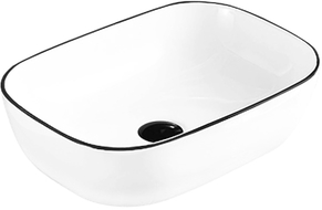 Mexen Rita Aufsatzwaschbecken 45 x 32 cm, weiß/schwarzer Rand - 21084507