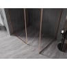 Mexen Kioto-F Walk-In-Duschwand mit Rahmen 155 x 90 cm, transparent 8 mm, gebürstetes Kupfer - 800-155-202-04-65-090