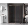 Mexen Kioto-F Duschwand Walk-in mit Rahmen 100 x 95 cm, transparent 8 mm, gebürstetes Kupfer - 800-100-202-04-65-095