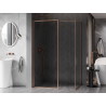 Mexen Kioto-F Duschwand Walk-in mit Rahmen 150 x 100 cm, transparent 8 mm, gebürstetes Kupfer - 800-150-202-04-65-100
