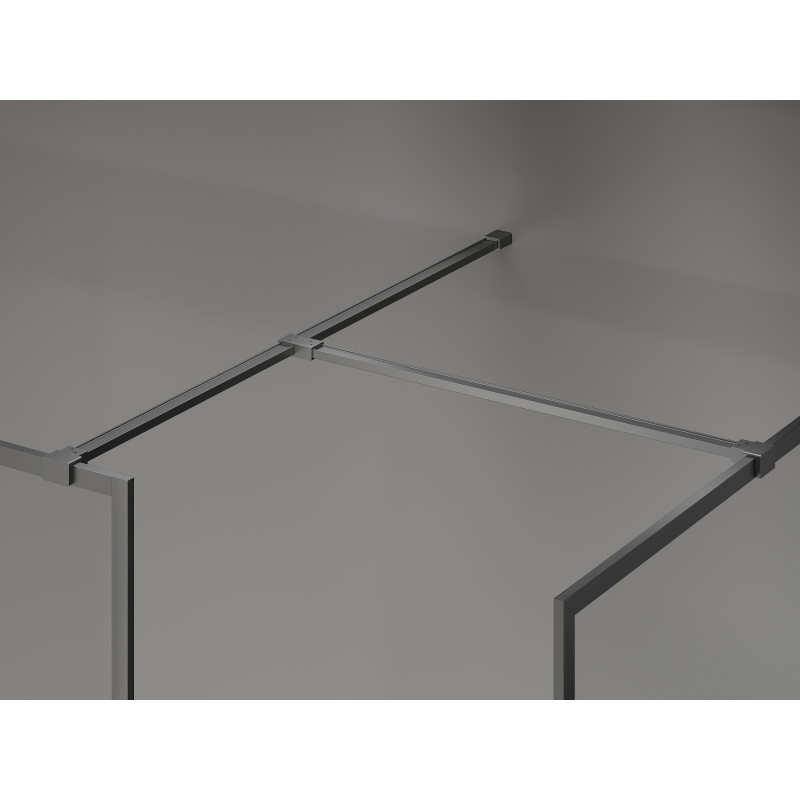 Mexen Kioto-F Duschwand Walk-in mit Rahmen 155 x 90 cm, transparent 8 mm, Gun Metal - 800-155-202-04-95-090
