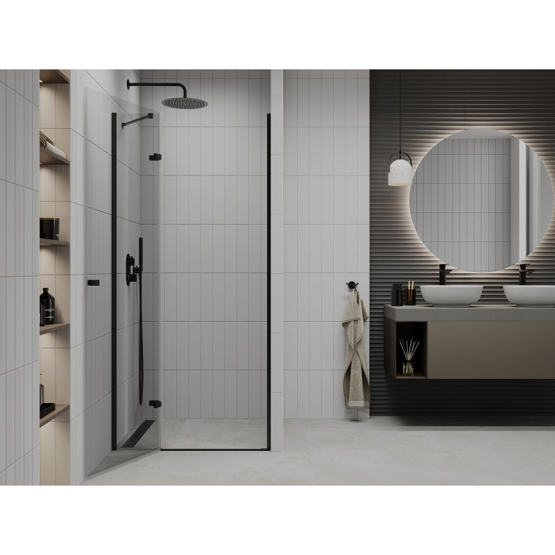 Mexen Roma 110 cm breite, transparente, schwarze Duschschwingtür - 854-110-000-70-00