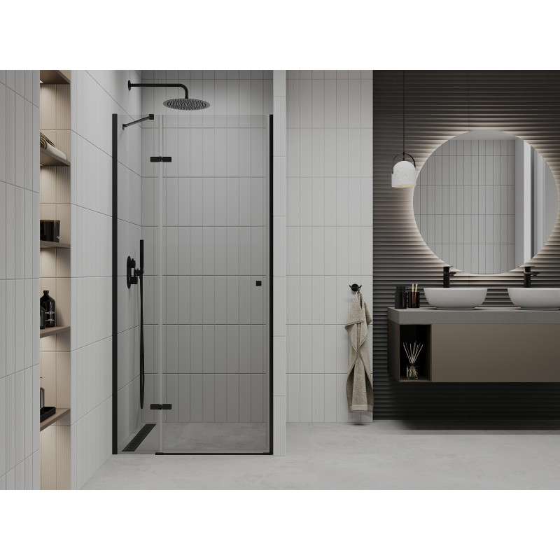 Mexen Roma 110 cm breite, transparente, schwarze Duschschwingtür - 854-110-000-70-00