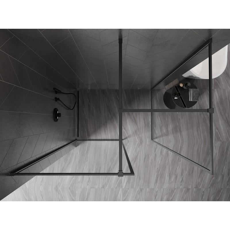 Mexen Kioto-F Duschwand Walk-in mit Rahmen 180 x 75 cm, transparent 8 mm, gebürstetes Waffengrau - 800-180-202-04-66-075