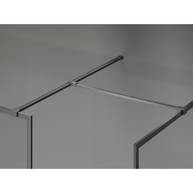 Mexen Kioto-F Duschwand Walk-in mit Rahmen 155 x 90 cm, transparent 8 mm, gebürstetes Gun Grau - 800-155-202-04-66-090