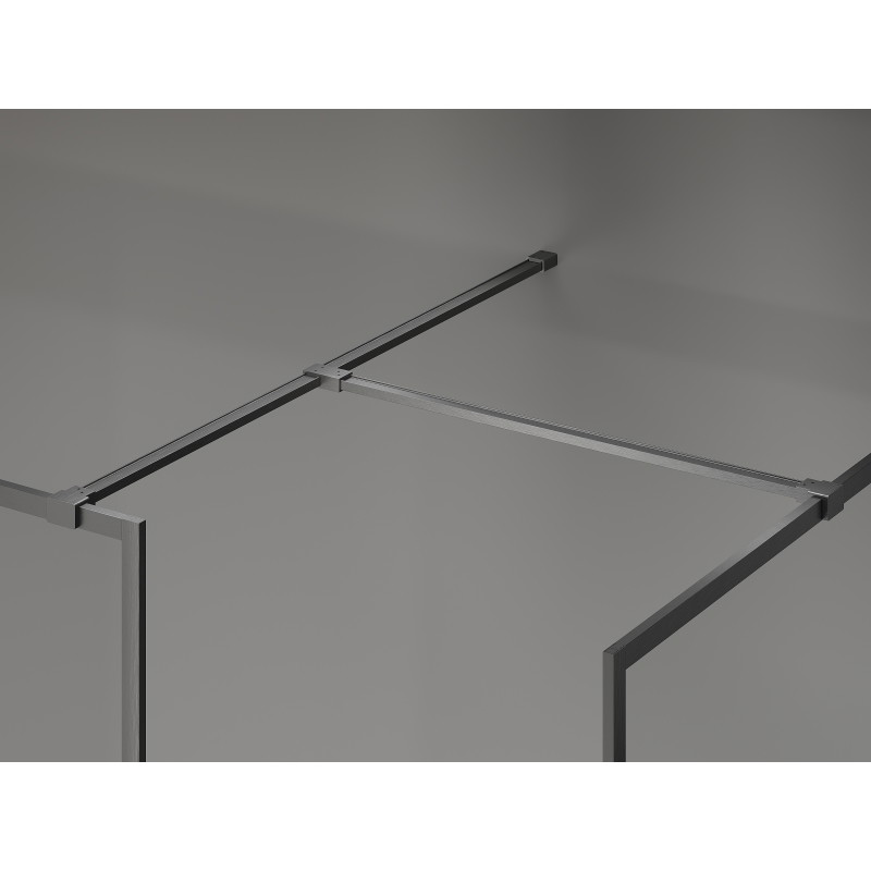 Mexen Kioto-F Walk-in-Duschwand mit Rahmen 120 x 105 cm, transparent 8 mm, gun gray gebürstet - 800-120-202-04-66-105