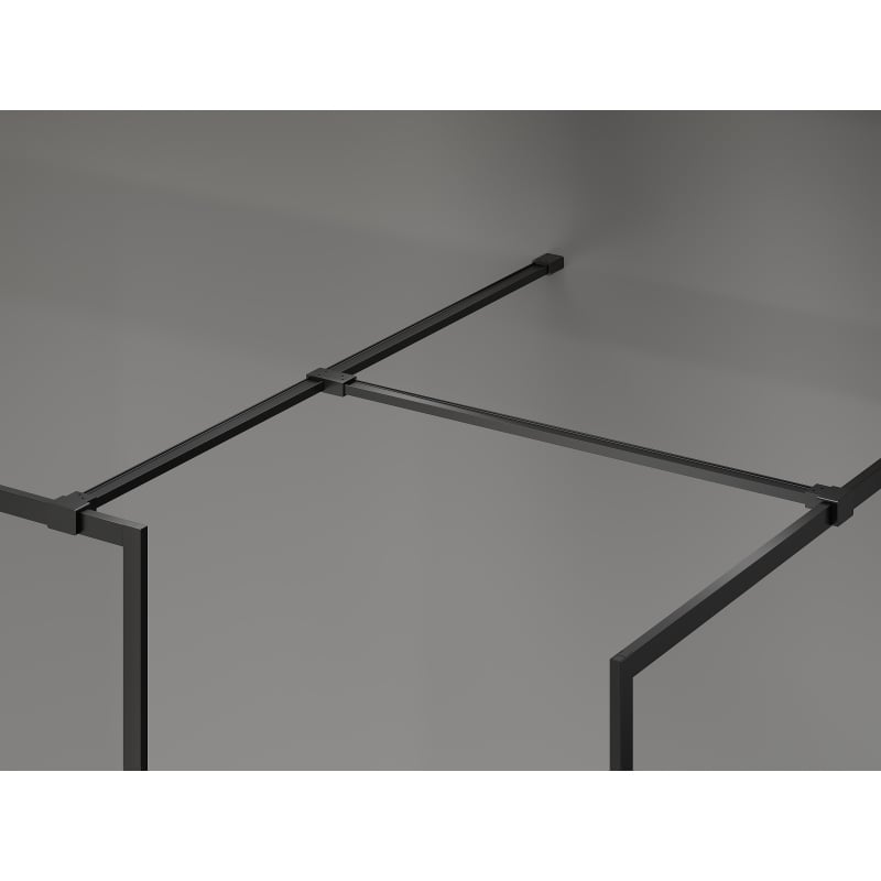 Mexen Kioto-F Duschwand Walk-in mit Rahmen 155 x 100 cm, transparent 8 mm, schwarz - 800-155-202-04-70-100