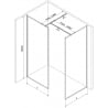 Mexen Kioto-F Duschwand Walk-in mit Rahmen 105 x 70 cm, transparent 8 mm, schwarz - 800-105-202-04-70-070
