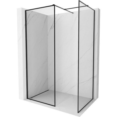 Mexen Kioto-F Duschwand Walk-in mit Rahmen 150 x 110 cm, transparent 8 mm, schwarz - 800-150-202-04-70-110