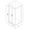 Mexen Exo Duschkabine, schwenkbar, 80 x 75 cm, transparent, gold - 814-080-075-50-00