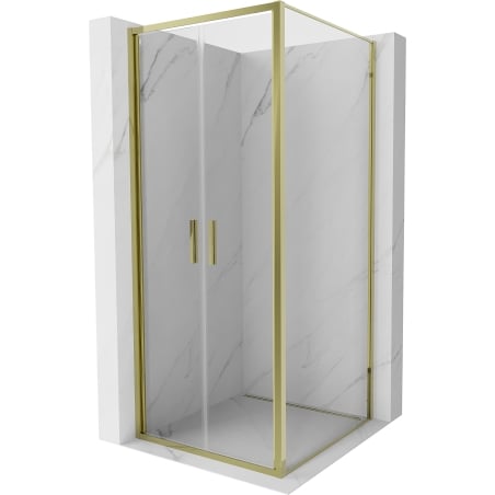 Mexen Exo Duschkabine mit Tür 80 x 80 cm, transparent, Gold - 814-080-080-50-00