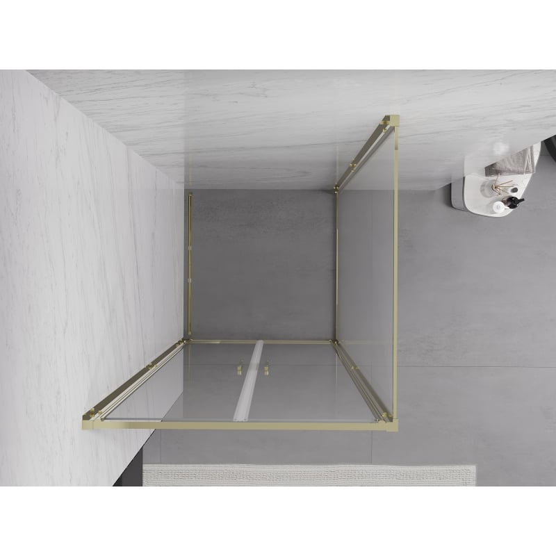 Mexen Exo Duschkabine mit Tür 80 x 80 cm, transparent, Gold - 814-080-080-50-00