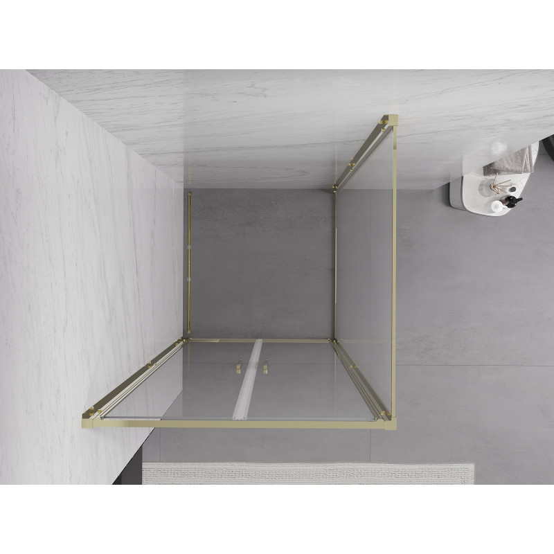 Mexen Exo Duschkabine Schwenktür 90 x 90 cm, transparent, gold - 814-090-090-50-00