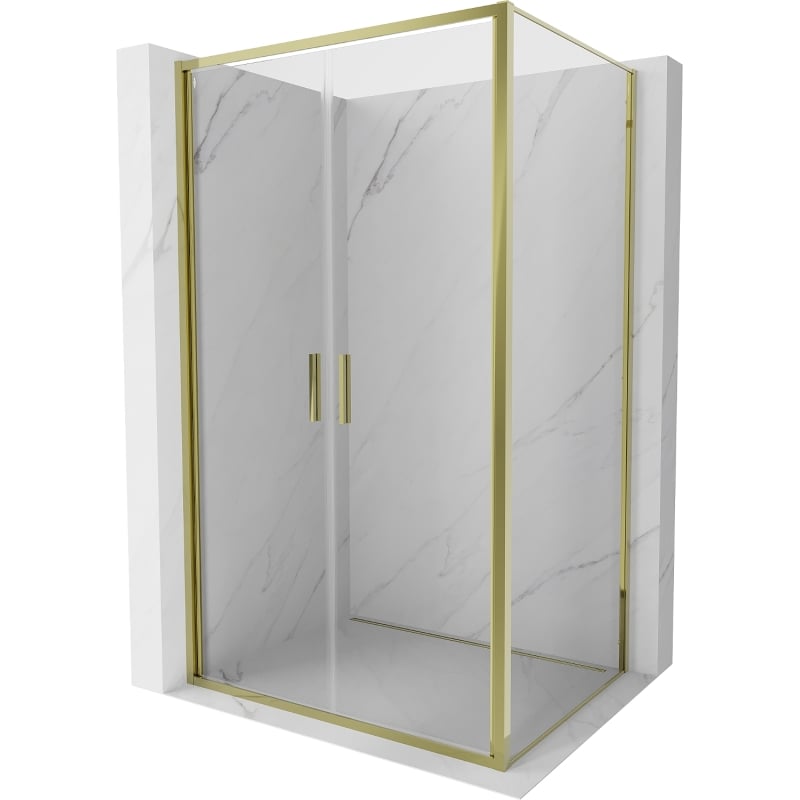 Mexen Exo-B Duo Duschkabine Schwingtür 90 x 95 cm, transparent, gold - 814-090-095-50-00