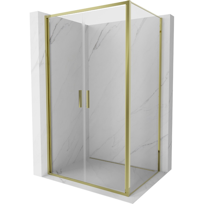 Mexen Exo Duschkabine schwenkbar 100 x 95 cm, transparent, gold - 814-100-095-50-00