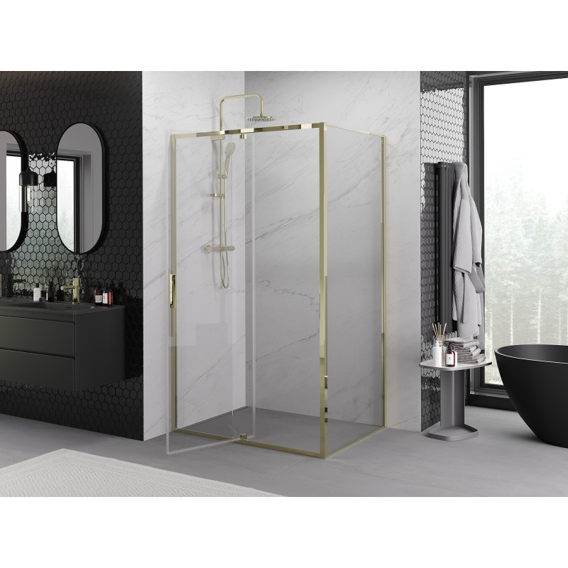 Mexen Exo Duschkabine Schwingtür 140 x 75 cm, transparent, gold - 819-140-075-50-00