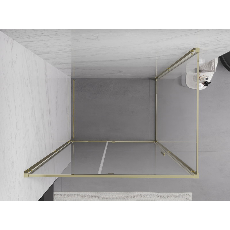 Mexen Exo Duschkabine Schwingtür 140 x 75 cm, transparent, gold - 819-140-075-50-00
