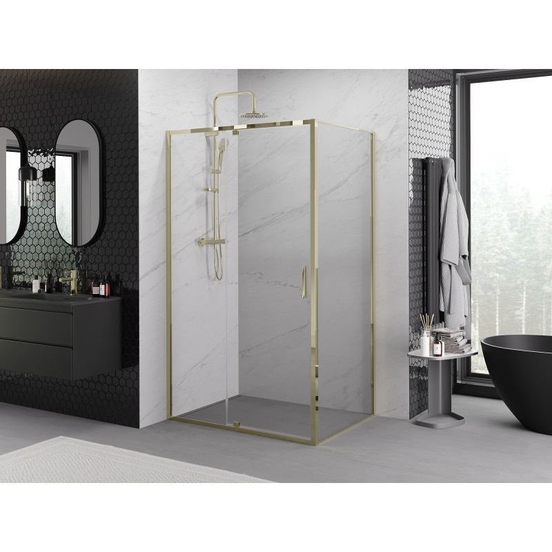 Mexen Exo Duschkabine mit Schwingtür 160 x 85 cm, transparent, gold - 819-160-085-50-00