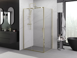 Mexen Exo Duschkabine mit Schwingtür 160 x 85 cm, transparent, gold - 819-160-085-50-00