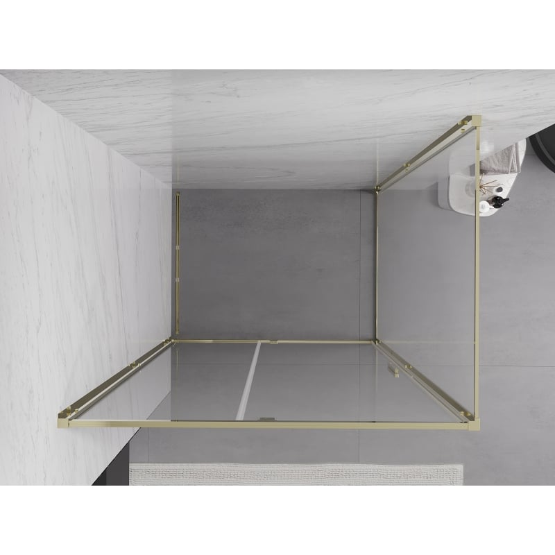 Mexen Exo-R Duschkabine öffnend 150 x 90 cm, transparent, gold - 819-150-090-50-00