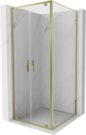 Mexen Exo Duschkabine schwenkbar 70 x 70 cm, transparent, gold - 8182-070-070-50-00