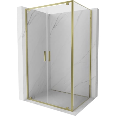 Mexen Exo Duschkabine mit Schwenktür 100 x 70 cm, transparent, gold - 8182-100-070-50-00