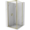 Mexen Exo Duschkabine schwenkbar 80 x 80 cm, transparent, gold - 8182-080-080-50-00