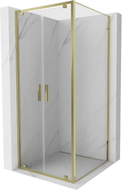 Mexen Exo Duschkabine schwenkbar 80 x 80 cm, transparent, gold - 8182-080-080-50-00