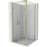 Mexen Exo Duschkabine schwenkbar 90 x 90 cm, transparent, gold - 8182-090-090-50-00