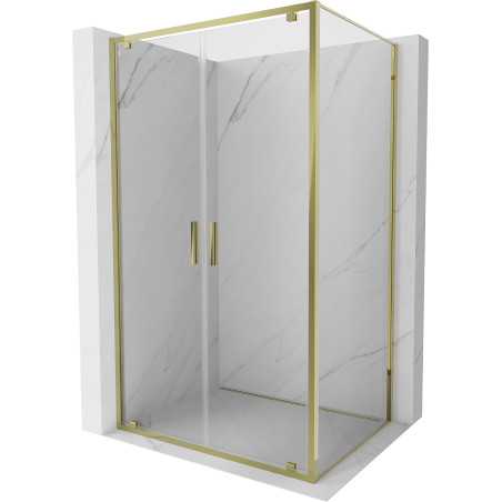 Mexen Exo Duschkabine klappbar 80 x 100 cm, transparent, gold - 8182-080-100-50-00