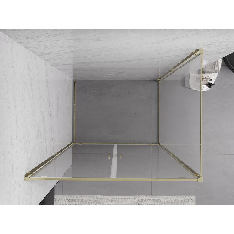 Mexen Exo-BR Duo Pendeltür-Duschkabine 80 x 100 cm, transparent, gold - 8182-080-100-50-00