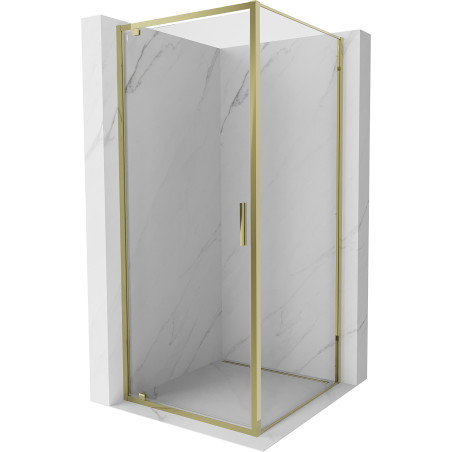 Mexen Exo Duschkabine schwenkbar 85 x 85 cm, transparent, gold - 8181-085-085-50-00