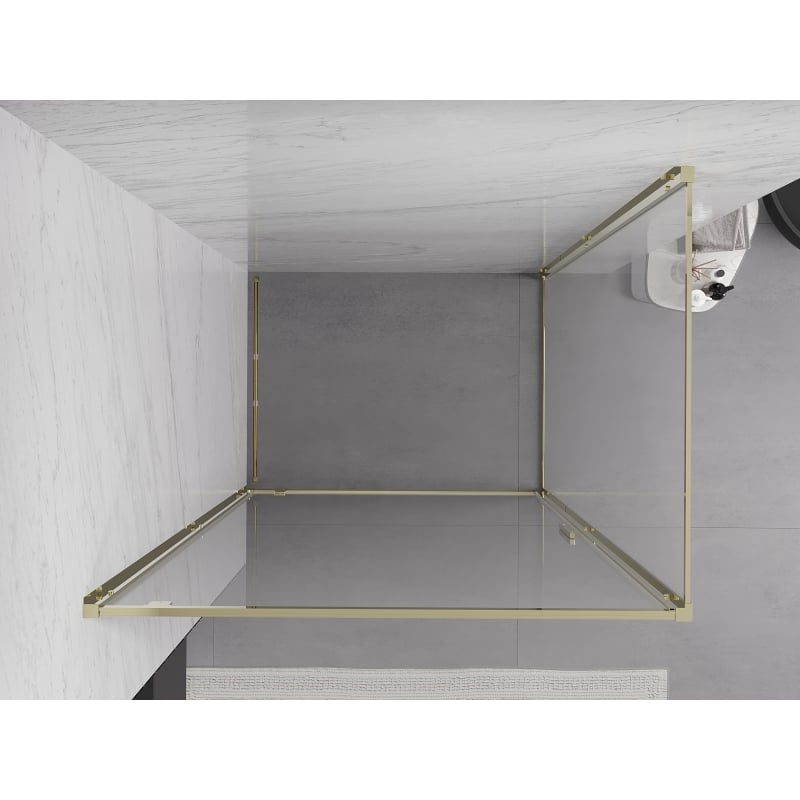 Mexen Exo Duschkabine schwenkbar 70 x 90 cm, transparent, gold - 8181-070-090-50-00