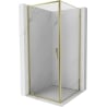 Mexen Exo Duschkabine schwenkbar 90 x 90 cm, transparent, gold - 8181-090-090-50-00
