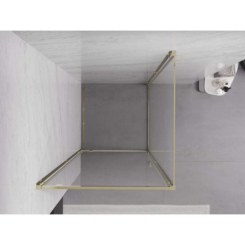 Mexen Exo Duschkabine schwenkbar 90 x 90 cm, transparent, gold - 8181-090-090-50-00