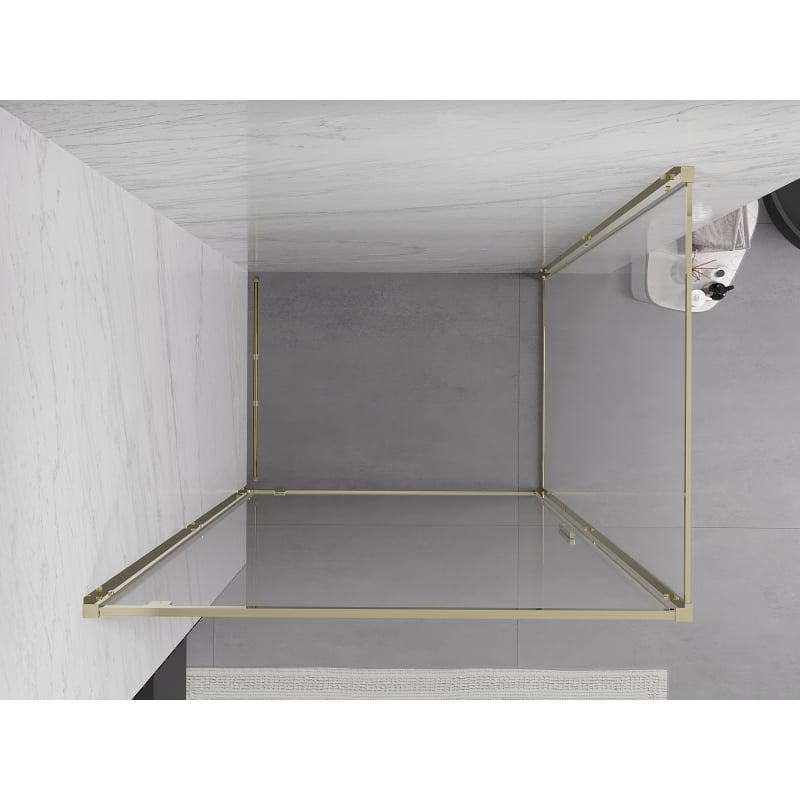 Mexen Exo-BR Duschkabine schwenkbar 100 x 95 cm, transparent, gold - 8181-100-095-50-00