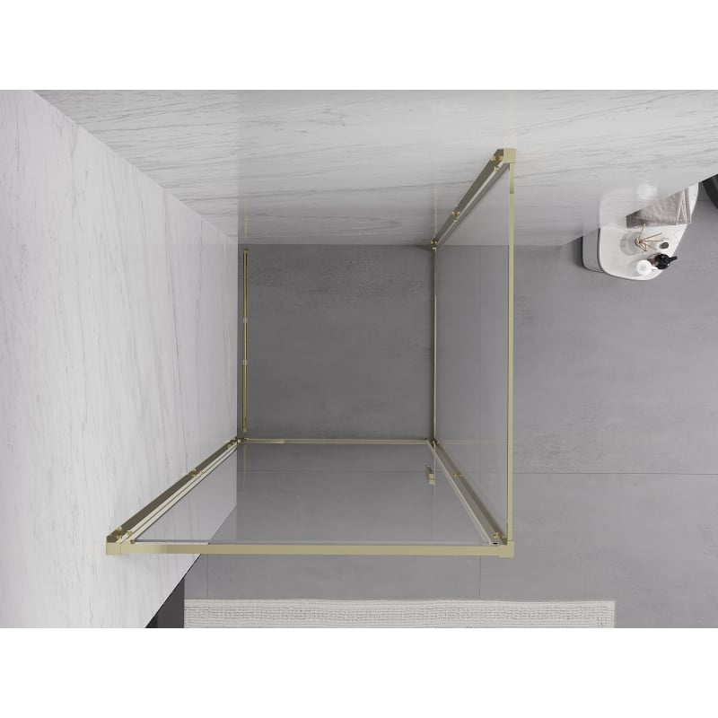 Mexen Exo-B schwenkbare Duschkabine 70 x 70 cm, transparent, gold - 817-070-070-50-00