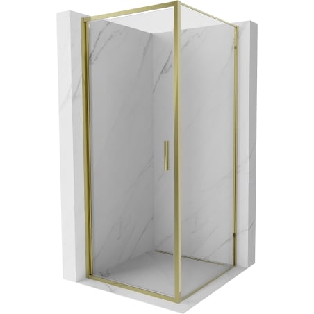 Mexen Exo Duschkabine schwenkbar 80 x 80 cm, transparent, gold - 817-080-080-50-00