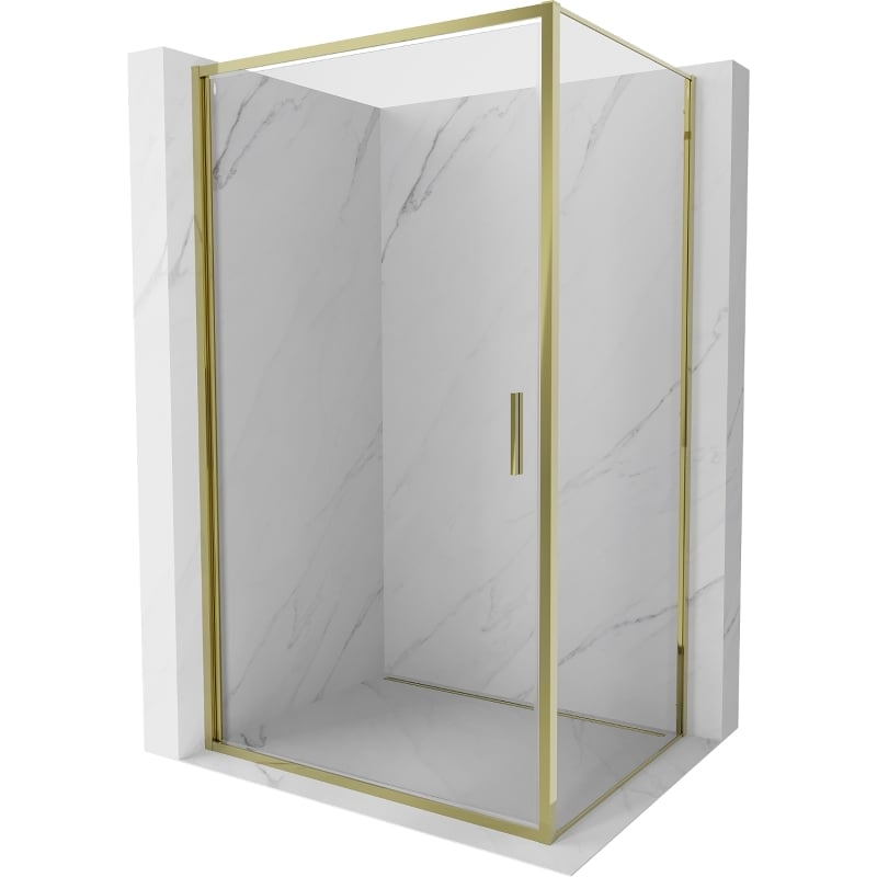 Mexen Exo-B Duschkabine kippbar 80 x 85 cm, transparent, gold - 817-080-085-50-00