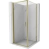 Mexen Exo Duschkabine, schwenkbar, 85 x 85 cm, transparent, gold - 817-085-085-50-00