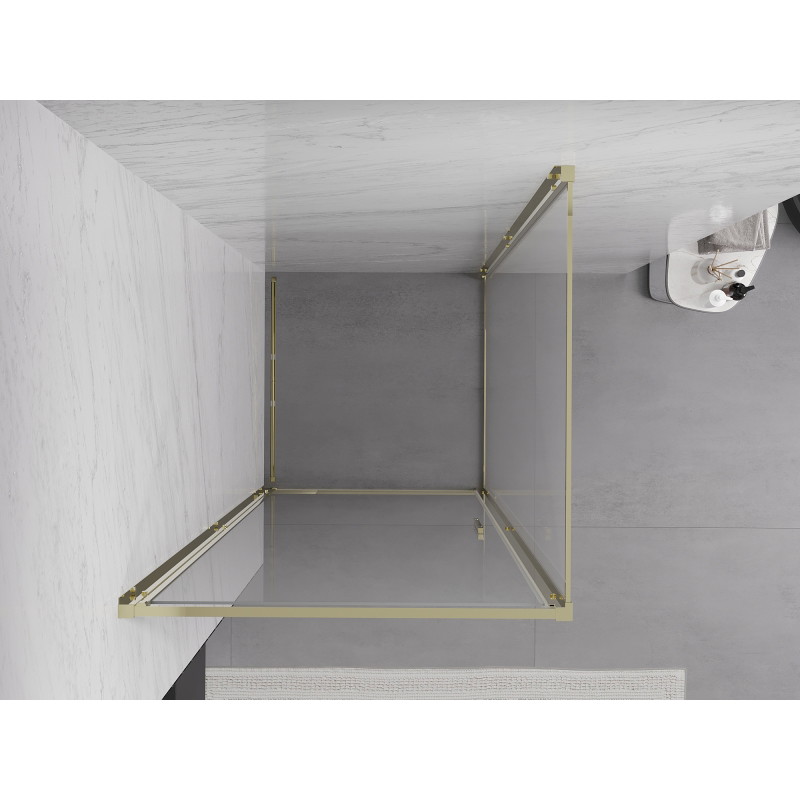 Mexen Exo Duschkabine, schwenkbar, 85 x 85 cm, transparent, gold - 817-085-085-50-00