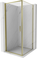 Mexen Exo Duschkabine schwenkbar 95 x 95 cm, transparent, gold - 817-095-095-50-00